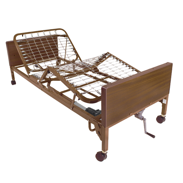 Semi Electric Bed - Half Rails & 80 Inch Therapeutic Support Mattress - Click Image to Close